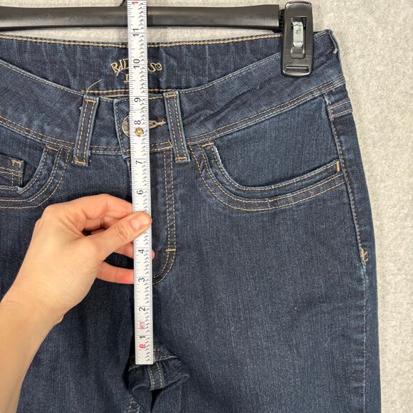 Lee Riders Jeans Womens 8 Petite Bootcut Studded Mid Rise Dark Wash Embroidered‎ - Picture 6 of 12